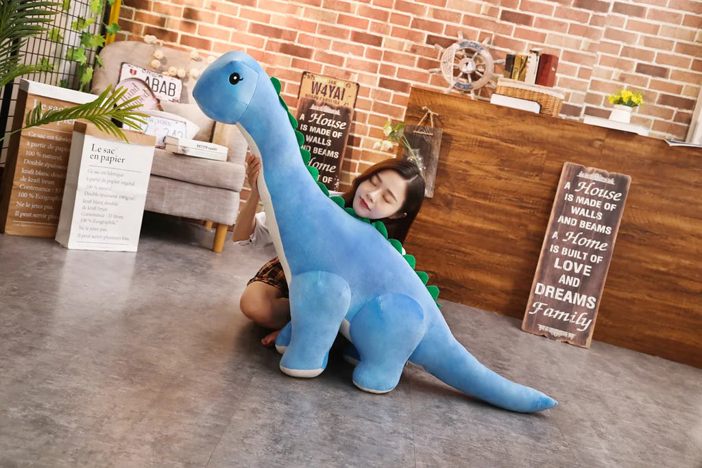 50/80cm Cuddly Dinosaur Tanystropheus Stuffed Toy Plush Dino Blue/Green/Pink Girls Boys Xmas Plushie Gift Birthday Brinqedos