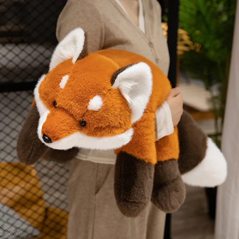 30-60cm New Kawaii Fox Plush Toys Cartoon Stuffed Animal Lovely Soft Cuddly Baby Plushie Doll Lie Prone Toy for Girls Gift Decor