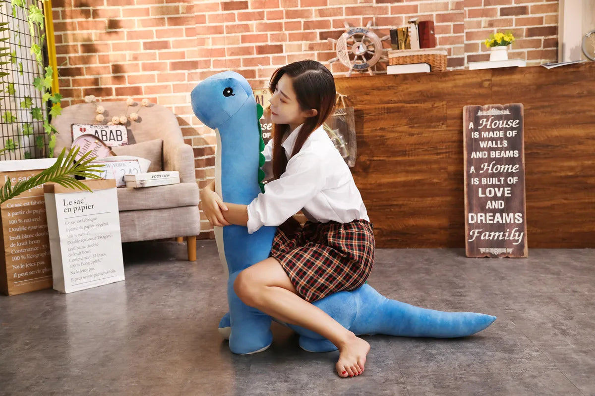 50/80cm Cuddly Dinosaur Tanystropheus Stuffed Toy Plush Dino Blue/Green/Pink Girls Boys Xmas Plushie Gift Birthday Brinqedos