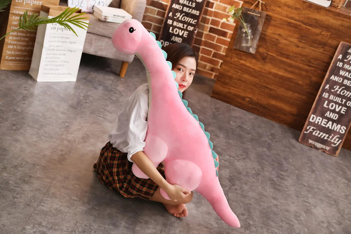 50/80cm Cuddly Dinosaur Tanystropheus Stuffed Toy Plush Dino Blue/Green/Pink Girls Boys Xmas Plushie Gift Birthday Brinqedos