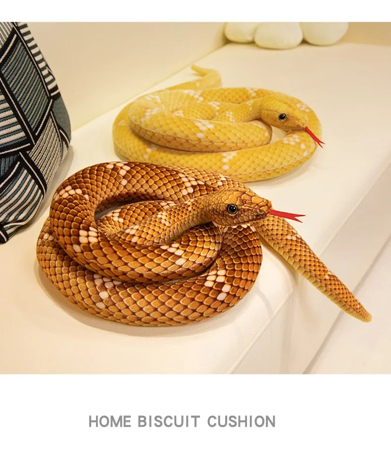 70-280cm Kawaii Snake Plush Toys Pit Viper Realistic Stuffed Cobra Animal Soft Cotton Cuddly Doll Python Birthday Gifts for Boys