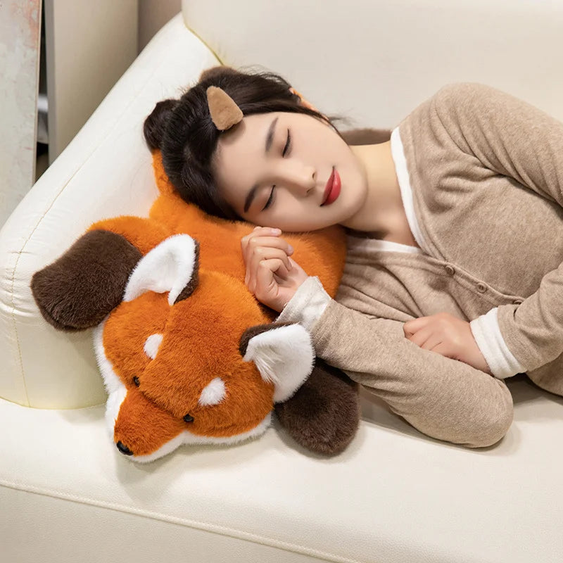 30-60cm New Kawaii Fox Plush Toys Cartoon Stuffed Animal Lovely Soft Cuddly Baby Plushie Doll Lie Prone Toy for Girls Gift Decor
