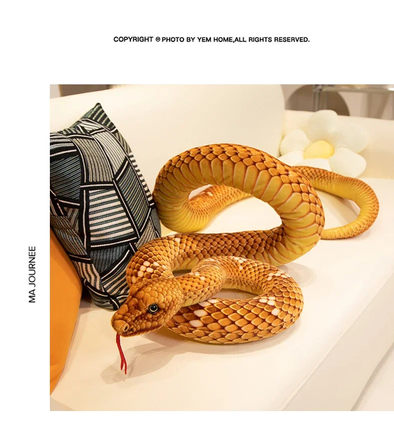 70-280cm Kawaii Snake Plush Toys Pit Viper Realistic Stuffed Cobra Animal Soft Cotton Cuddly Doll Python Birthday Gifts for Boys