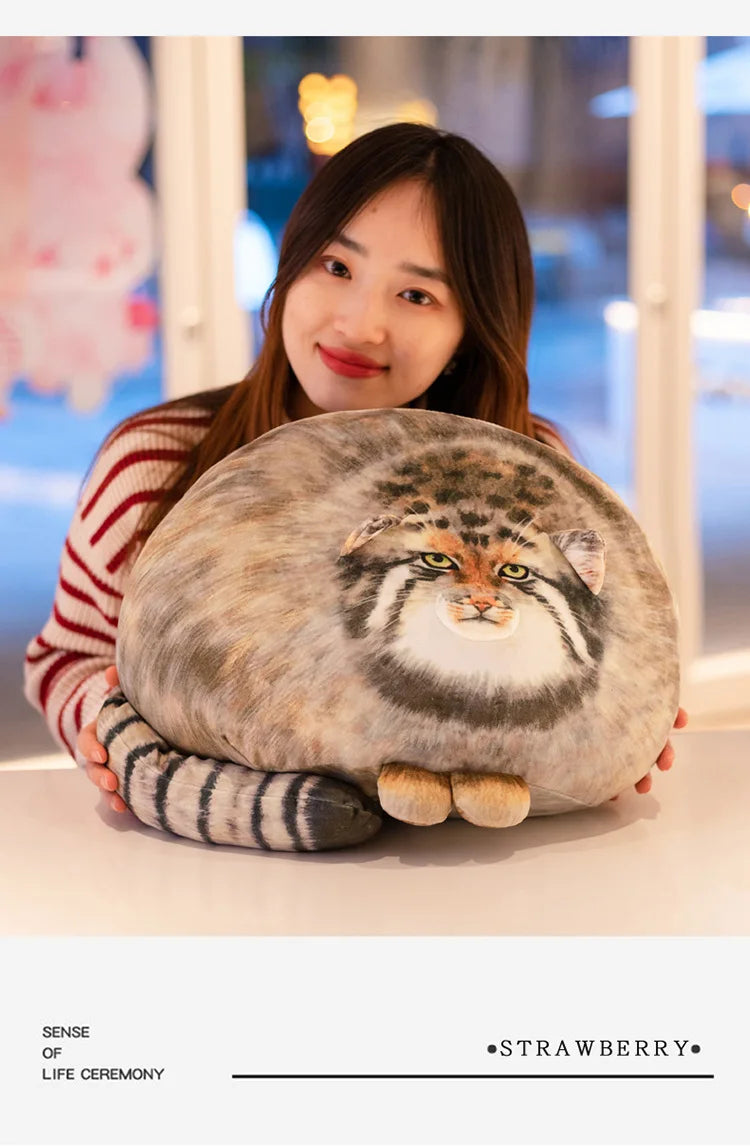 3D Printed Lifelike Pallas Cat Chat manul Plush Toys Stuffed Steppe Cats Cuddly Cushion Room Decor Birthday Gifts for Kids