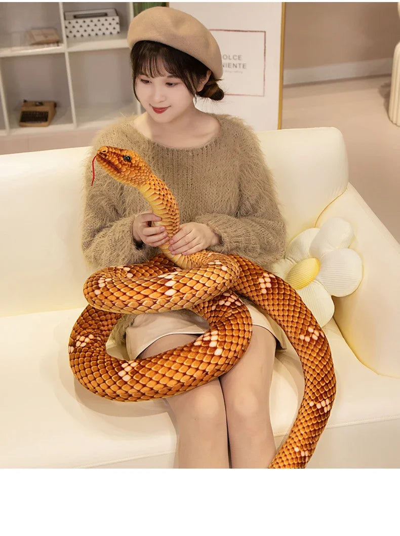 70-280cm Kawaii Snake Plush Toys Pit Viper Realistic Stuffed Cobra Animal Soft Cotton Cuddly Doll Python Birthday Gifts for Boys
