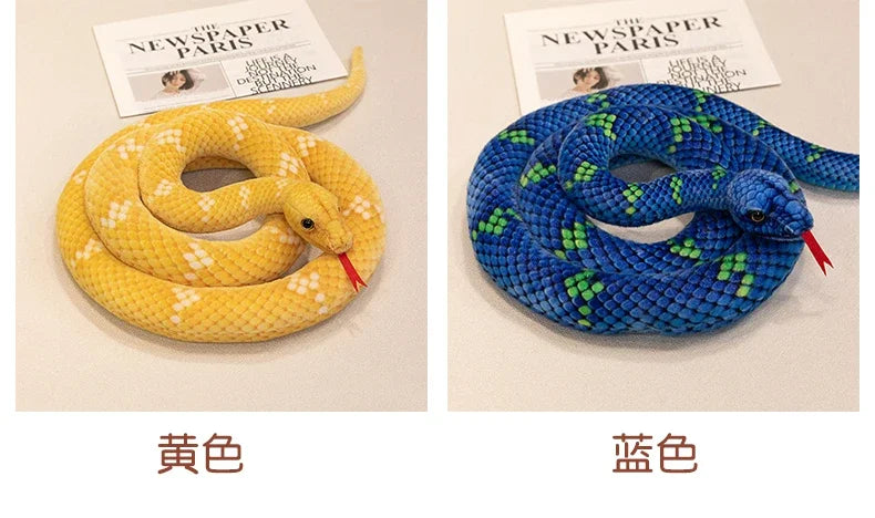 70-280cm Kawaii Snake Plush Toys Pit Viper Realistic Stuffed Cobra Animal Soft Cotton Cuddly Doll Python Birthday Gifts for Boys