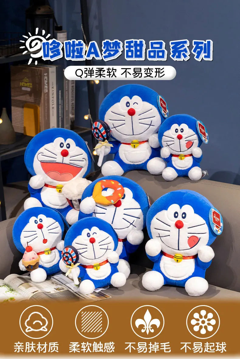 Aoger Doraemon Cake Popcorn Plush Toy Kawaii Japanese Style Dessert Series Plushies Cuddly Doll Toys Girl Cartoon Birthday Gifts