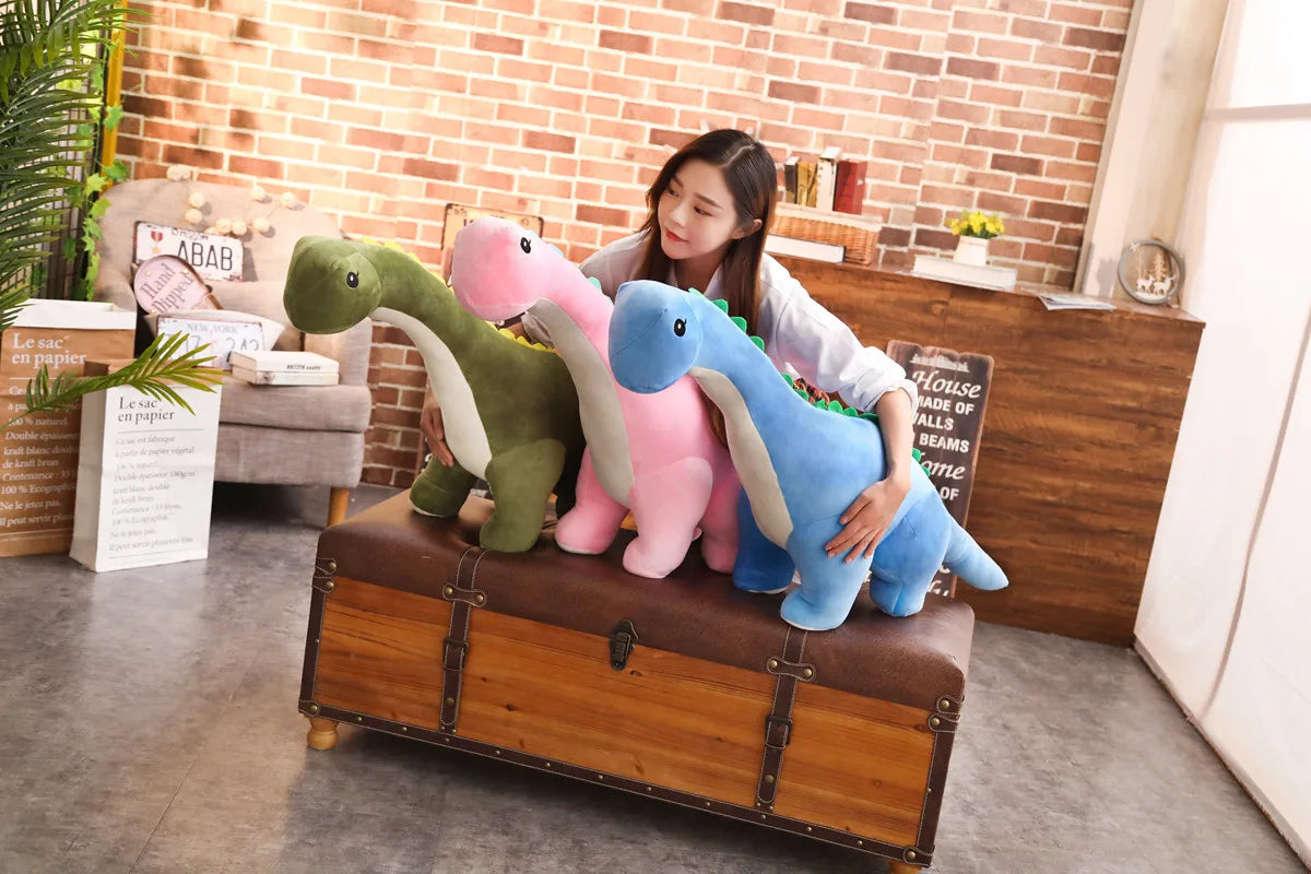 50/80cm Cuddly Dinosaur Tanystropheus Stuffed Toy Plush Dino Blue/Green/Pink Girls Boys Xmas Plushie Gift Birthday Brinqedos