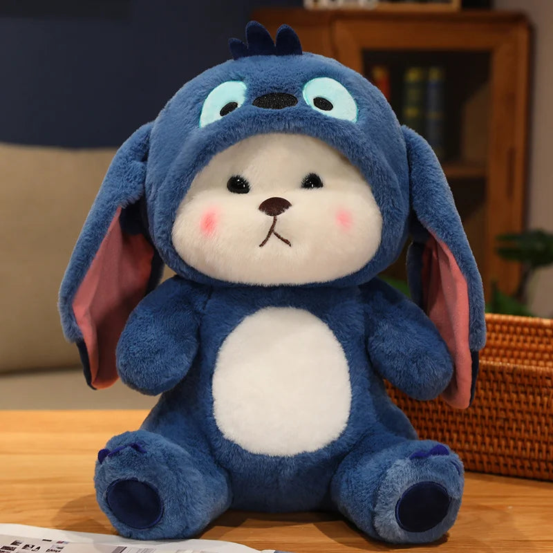 Big Size Cute Bear Turn Into Stitch Plush Toy Lovely Cuddly Bear Plushies Stuffed Animal Japanese Style Doll Xmas Gifts Girl