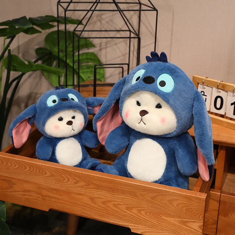 Big Size Cute Bear Turn Into Stitch Plush Toy Lovely Cuddly Bear Plushies Stuffed Animal Japanese Style Doll Xmas Gifts Girl