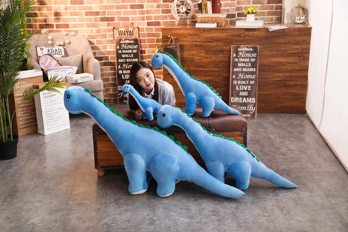 50/80cm Cuddly Dinosaur Tanystropheus Stuffed Toy Plush Dino Blue/Green/Pink Girls Boys Xmas Plushie Gift Birthday Brinqedos