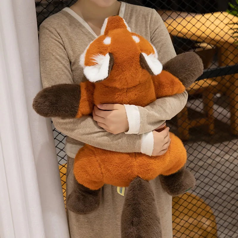 30-60cm New Kawaii Fox Plush Toys Cartoon Stuffed Animal Lovely Soft Cuddly Baby Plushie Doll Lie Prone Toy for Girls Gift Decor