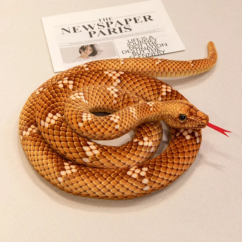 70-280cm Kawaii Snake Plush Toys Pit Viper Realistic Stuffed Cobra Animal Soft Cotton Cuddly Doll Python Birthday Gifts for Boys