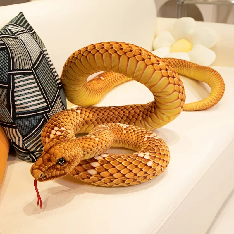 70-280cm Kawaii Snake Plush Toys Pit Viper Realistic Stuffed Cobra Animal Soft Cotton Cuddly Doll Python Birthday Gifts for Boys