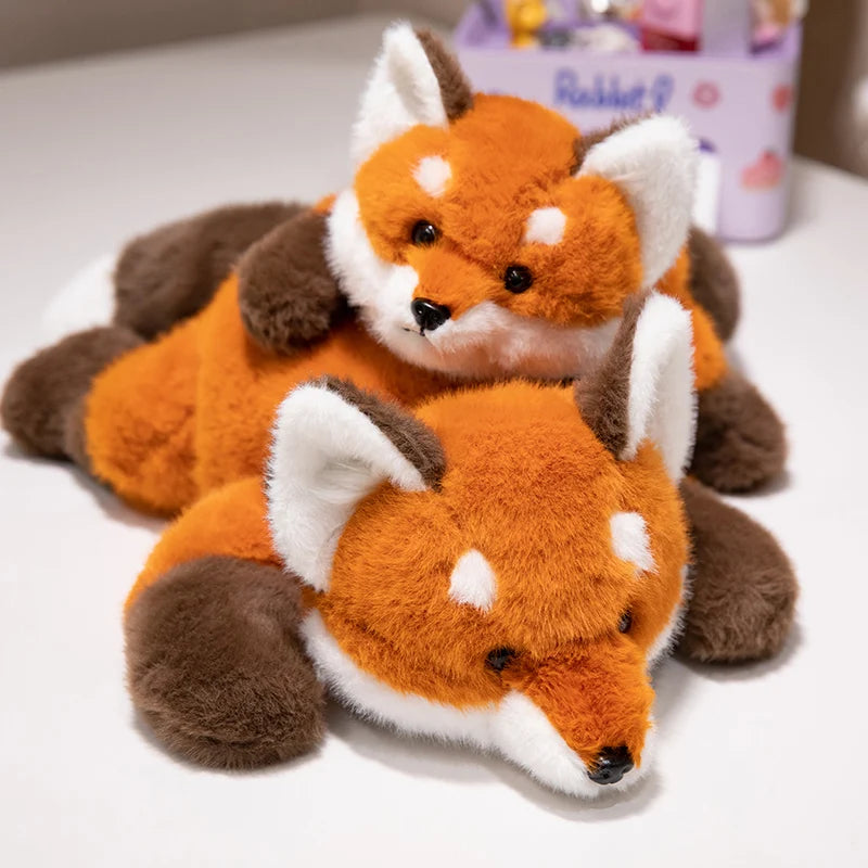 30-60cm New Kawaii Fox Plush Toys Cartoon Stuffed Animal Lovely Soft Cuddly Baby Plushie Doll Lie Prone Toy for Girls Gift Decor