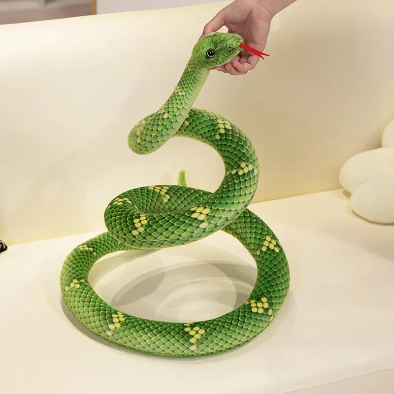 70-280cm Kawaii Snake Plush Toys Pit Viper Realistic Stuffed Cobra Animal Soft Cotton Cuddly Doll Python Birthday Gifts for Boys