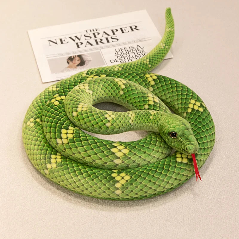 70-280cm Kawaii Snake Plush Toys Pit Viper Realistic Stuffed Cobra Animal Soft Cotton Cuddly Doll Python Birthday Gifts for Boys
