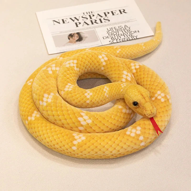 70-280cm Kawaii Snake Plush Toys Pit Viper Realistic Stuffed Cobra Animal Soft Cotton Cuddly Doll Python Birthday Gifts for Boys