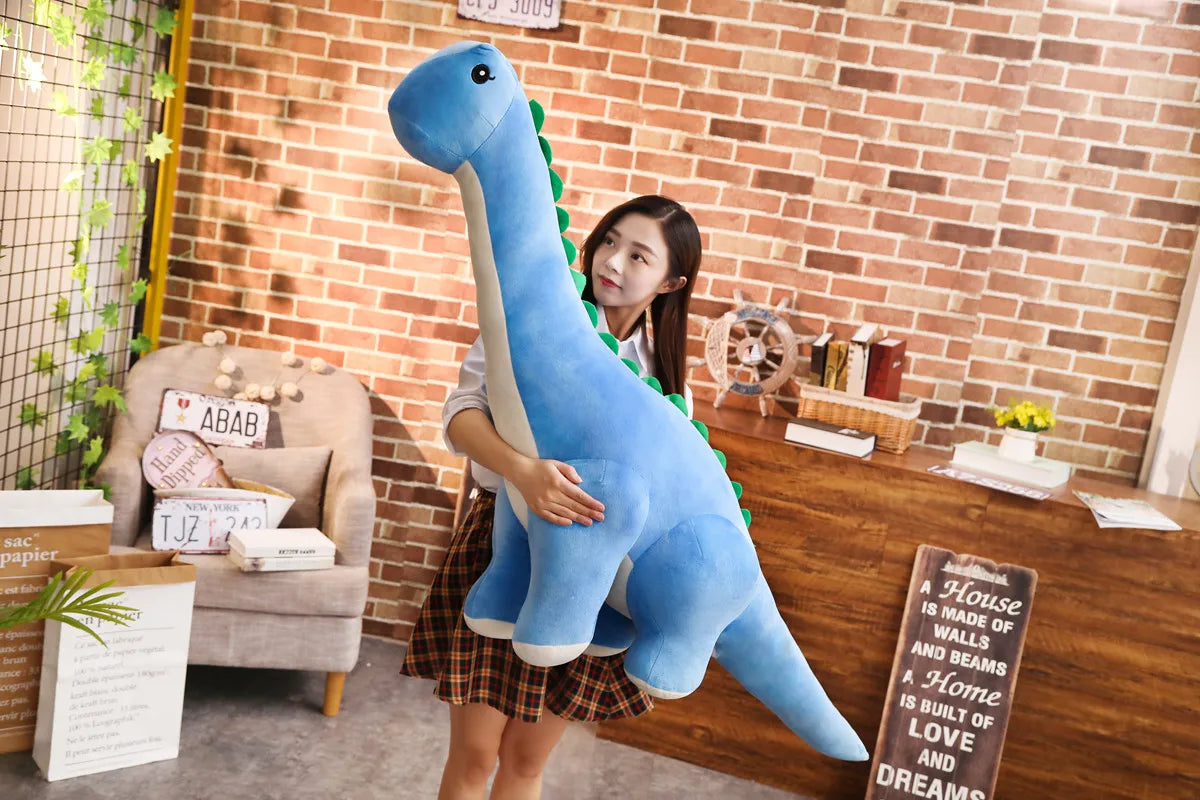 50/80cm Cuddly Dinosaur Tanystropheus Stuffed Toy Plush Dino Blue/Green/Pink Girls Boys Xmas Plushie Gift Birthday Brinqedos