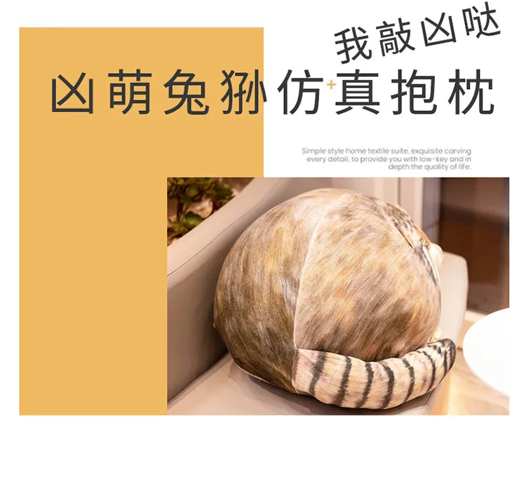 3D Printed Lifelike Pallas Cat Chat manul Plush Toys Stuffed Steppe Cats Cuddly Cushion Room Decor Birthday Gifts for Kids